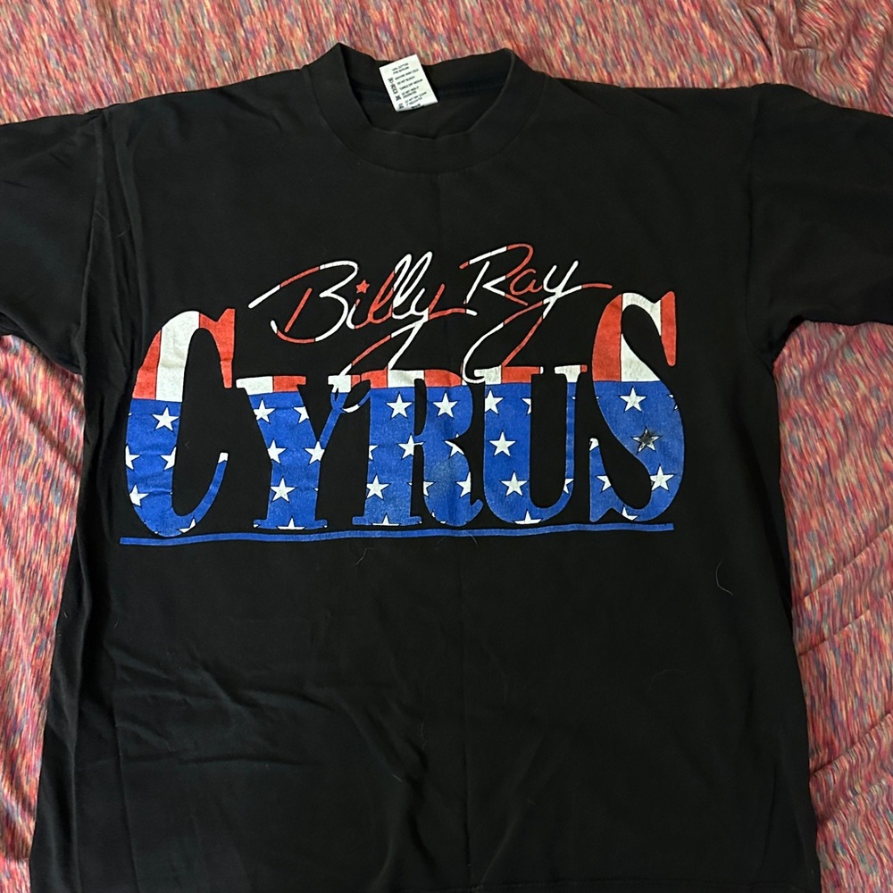 Billy Ray Cyrus Tee. Back is not centered.  Black Graphic Tee